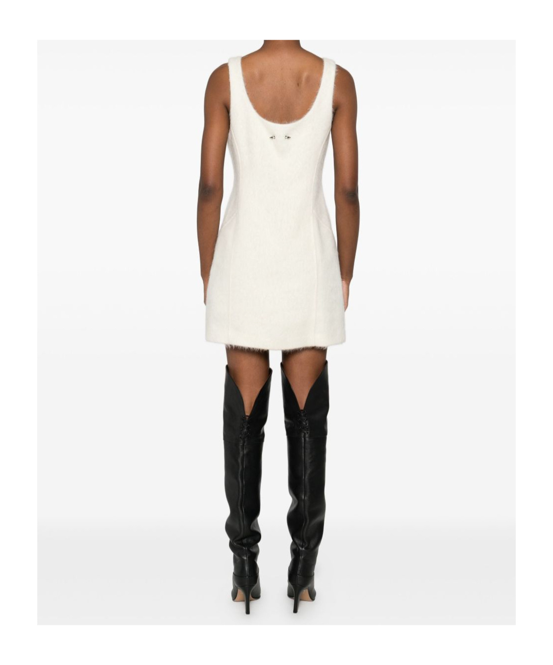 Patrizia Pepe Soft Mini Dress In Wool Blend In White