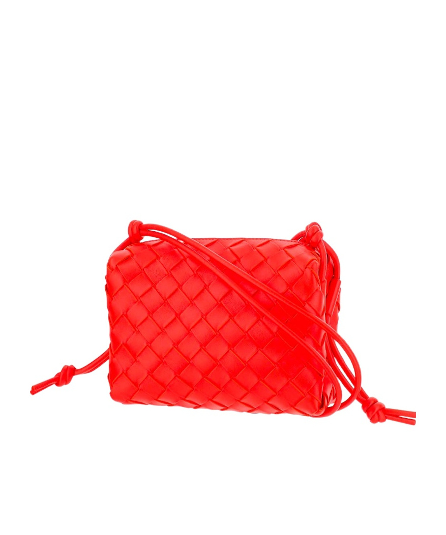 Bottega Veneta Mini Loop Leather Camera Bag In Red