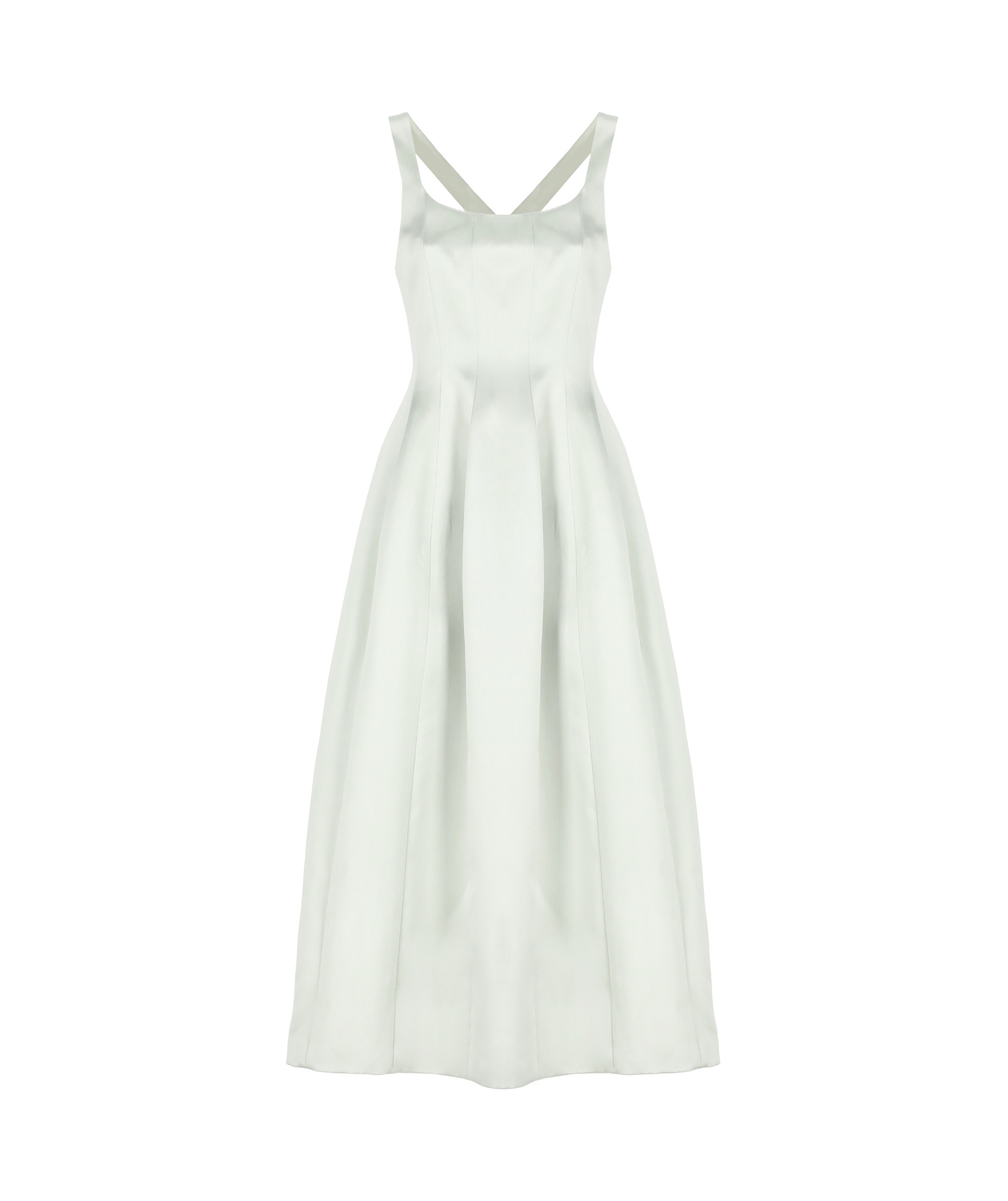 Philosophy Di Lorenzo Serafini Knee Length Square Neckline Satin Dress In White