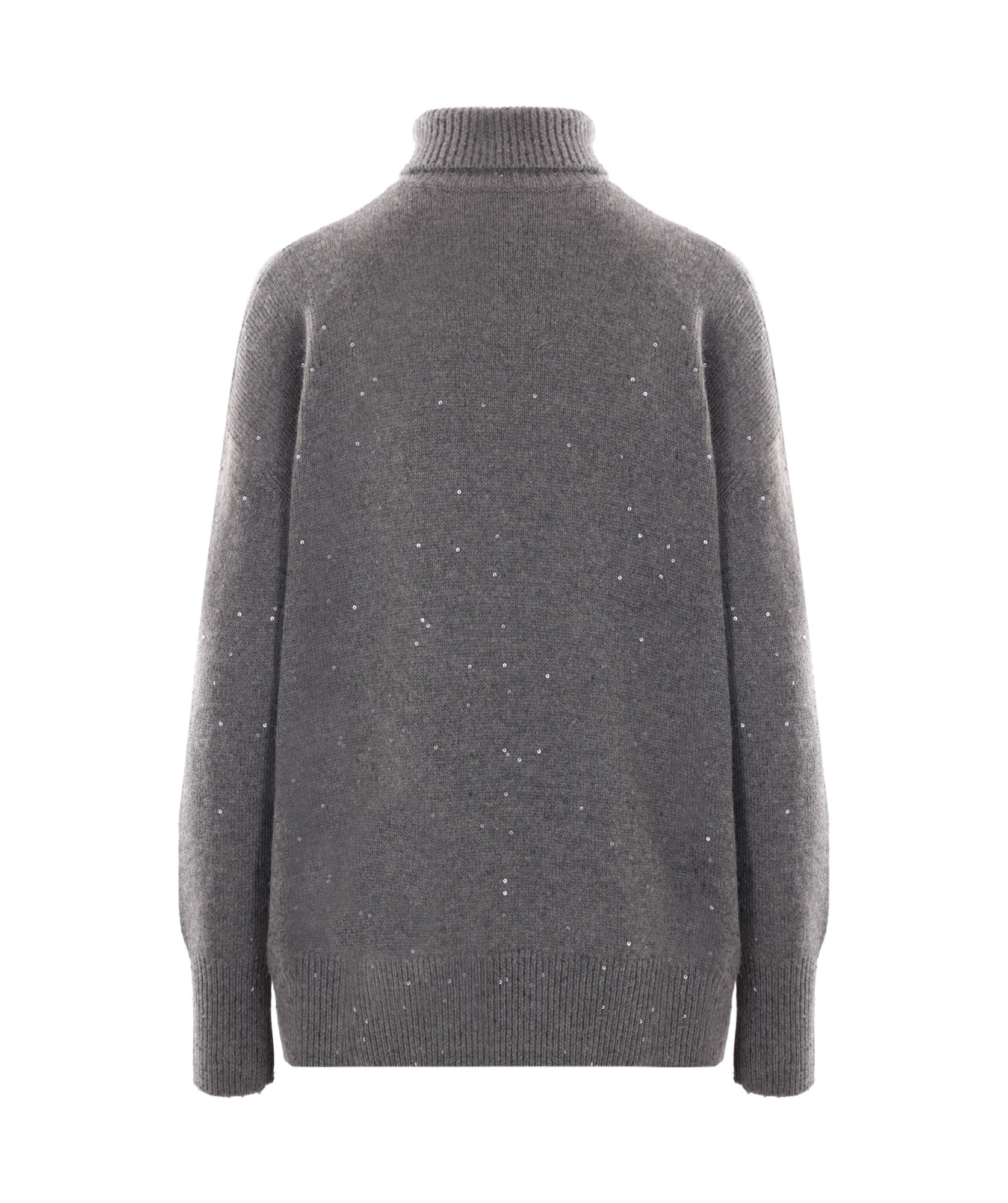 Brunello Cucinelli Sequin-embellished Roll-neck Jumper In Black