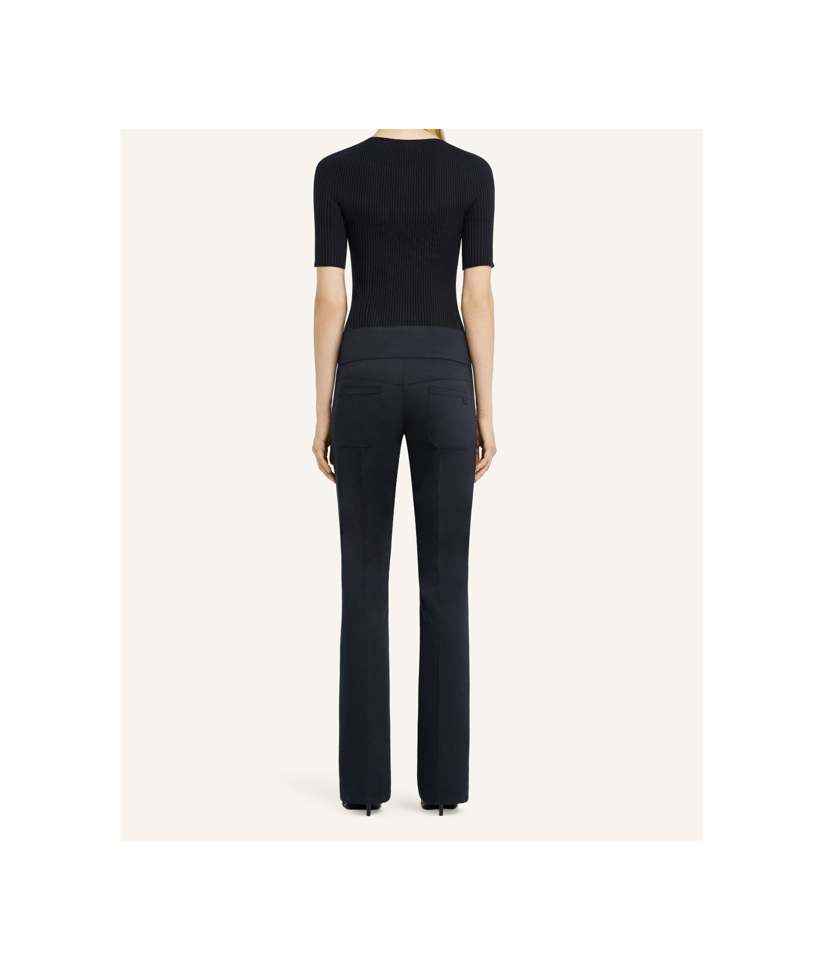Courrèges Solar Logo-patch Ribbed T-shirt In Black
