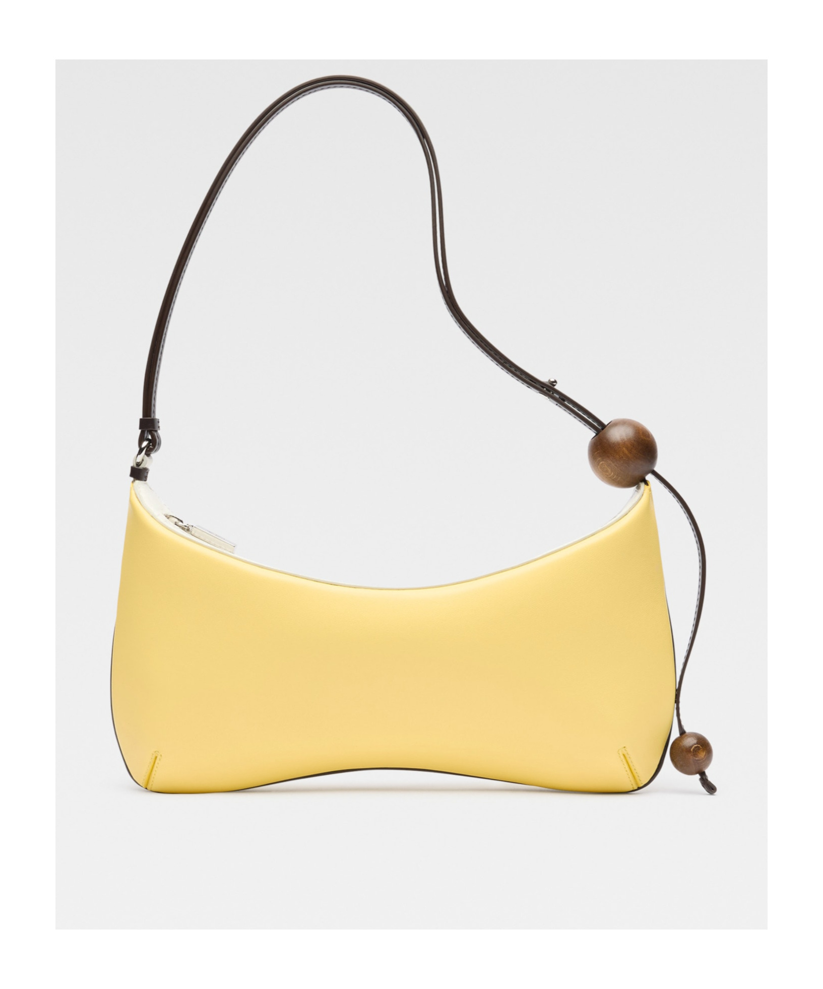 Jacquemus Large Beaded Shoulder Bag In Yellow