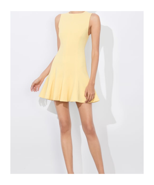 Alice And Olivia Isa Mini Dress In Butter