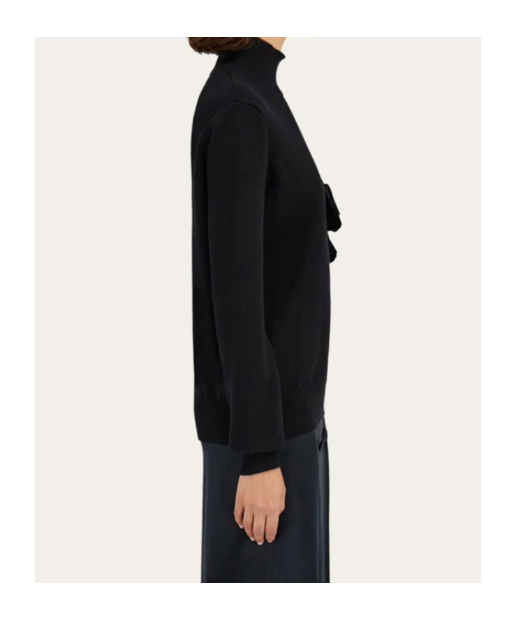 Ferragamo Floral Insert Sweater Sweaters And Cardigans Black In Black