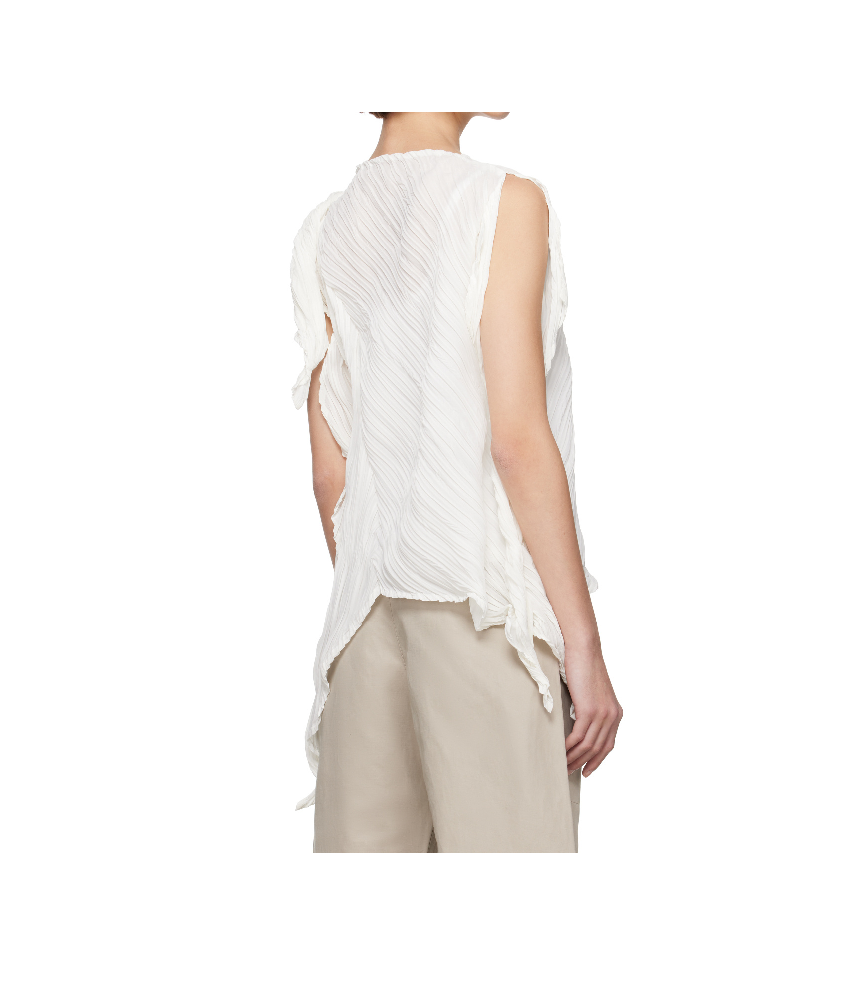 Shop Issey Miyake Wrinkled Twisted Top