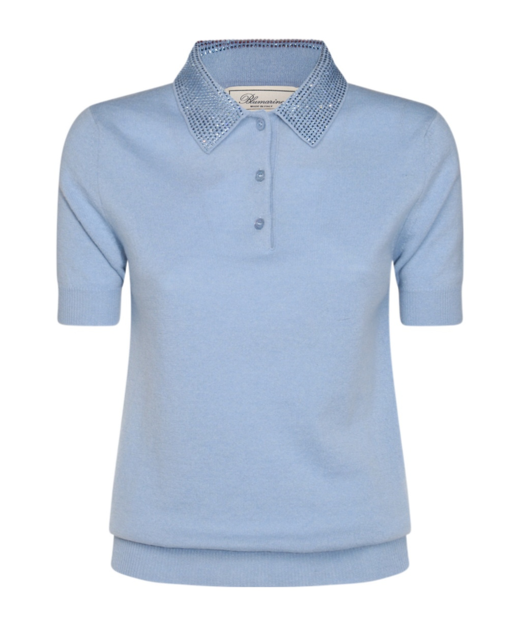 Blumarine Short-sleeved Polo Shirt In Blue