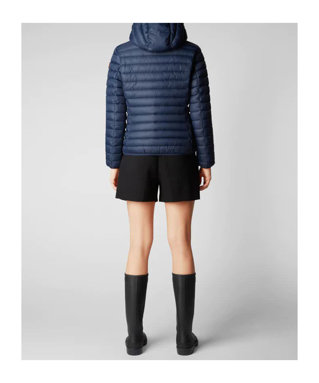 Save The Duck Vicky Short Hooded Basic Jacket In Blue