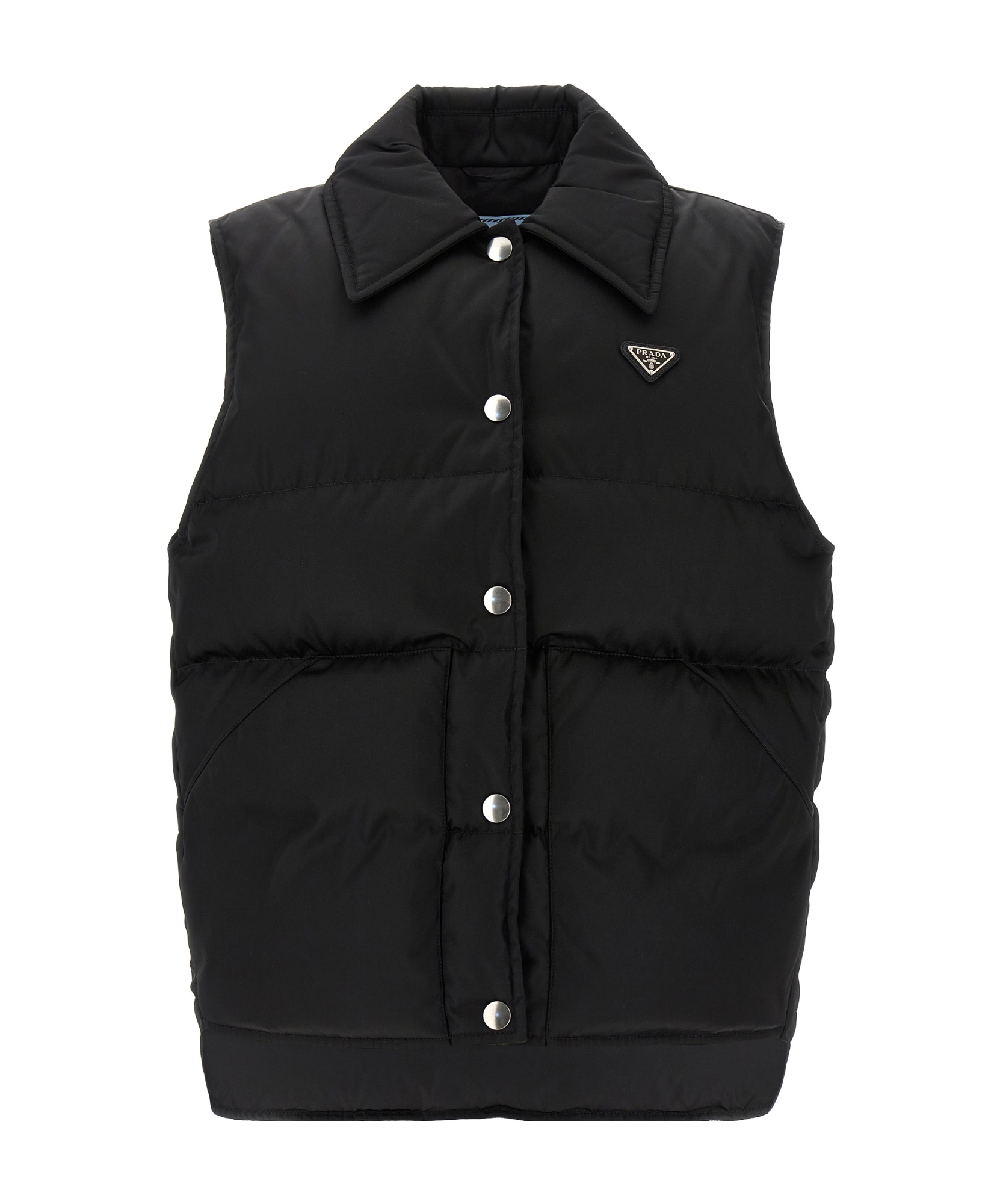 Prada Sleeveless Cotton Vest In Black