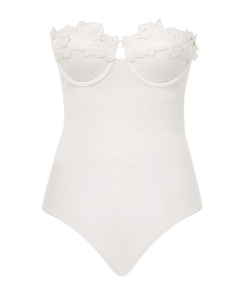 Shop Zimmermann Halliday Embroidery Swimsuit In White