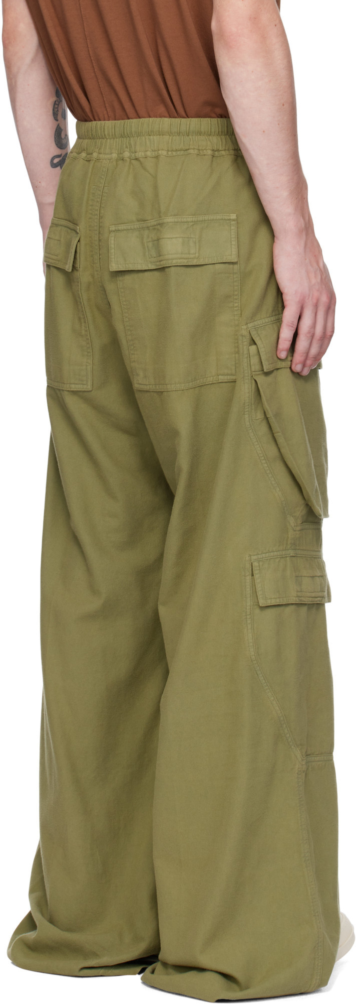 Rick Owens Drkshdw Green Porterville Double Jumbo Belas Cargo Pants In Green