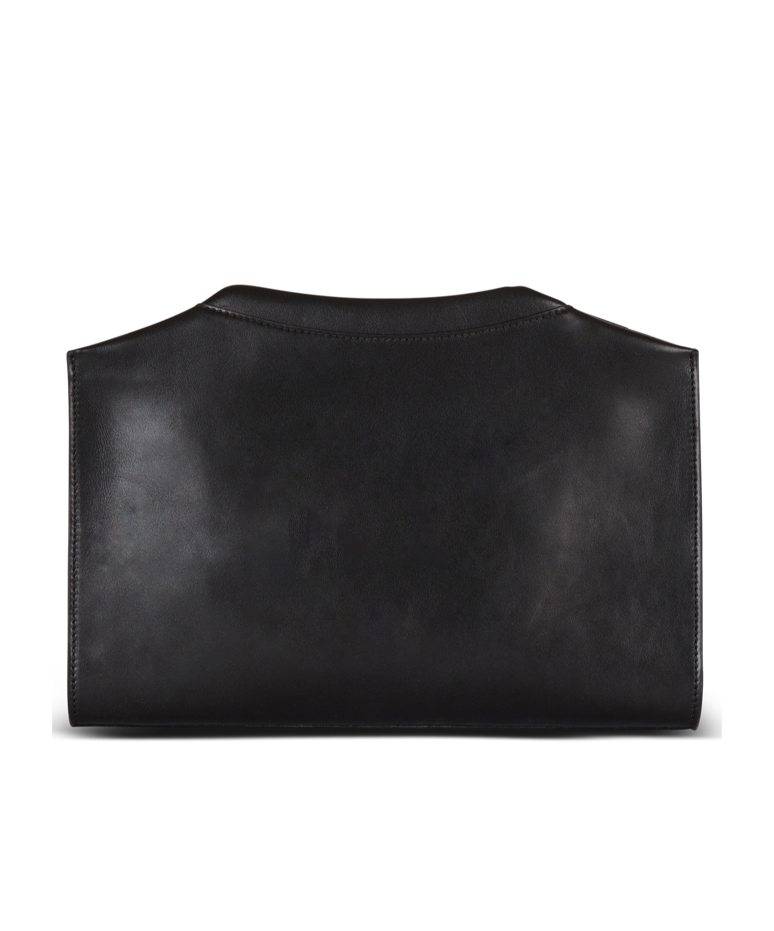 Balmain Round Collar Zipper Clutch In Black