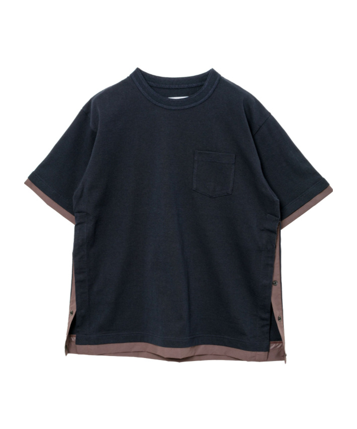 Sacai Pocket Double-layered T-shirt In Blue