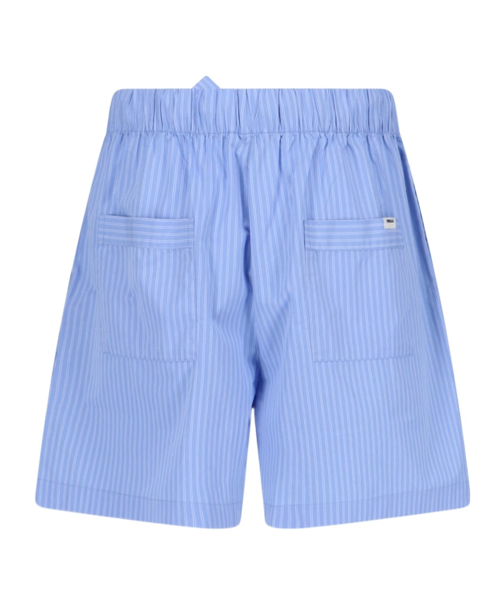 Tekla Drawstring Pyjama Shorts In Blue