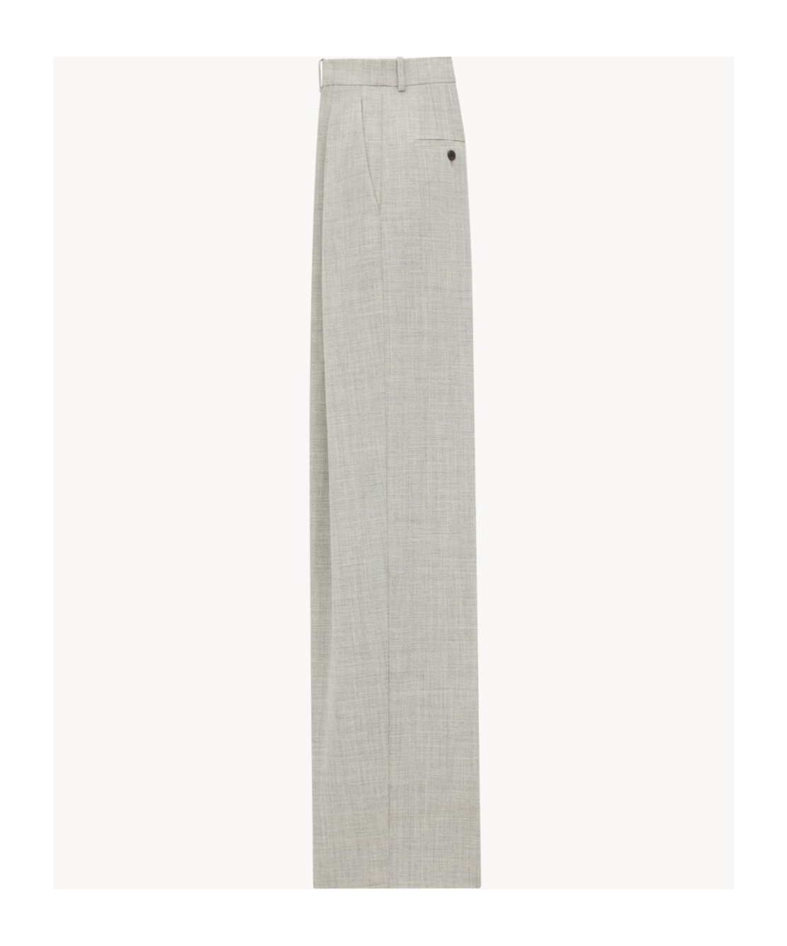 Saint Laurent Wool Wide-leg Trousers With Belt Loops In Grey