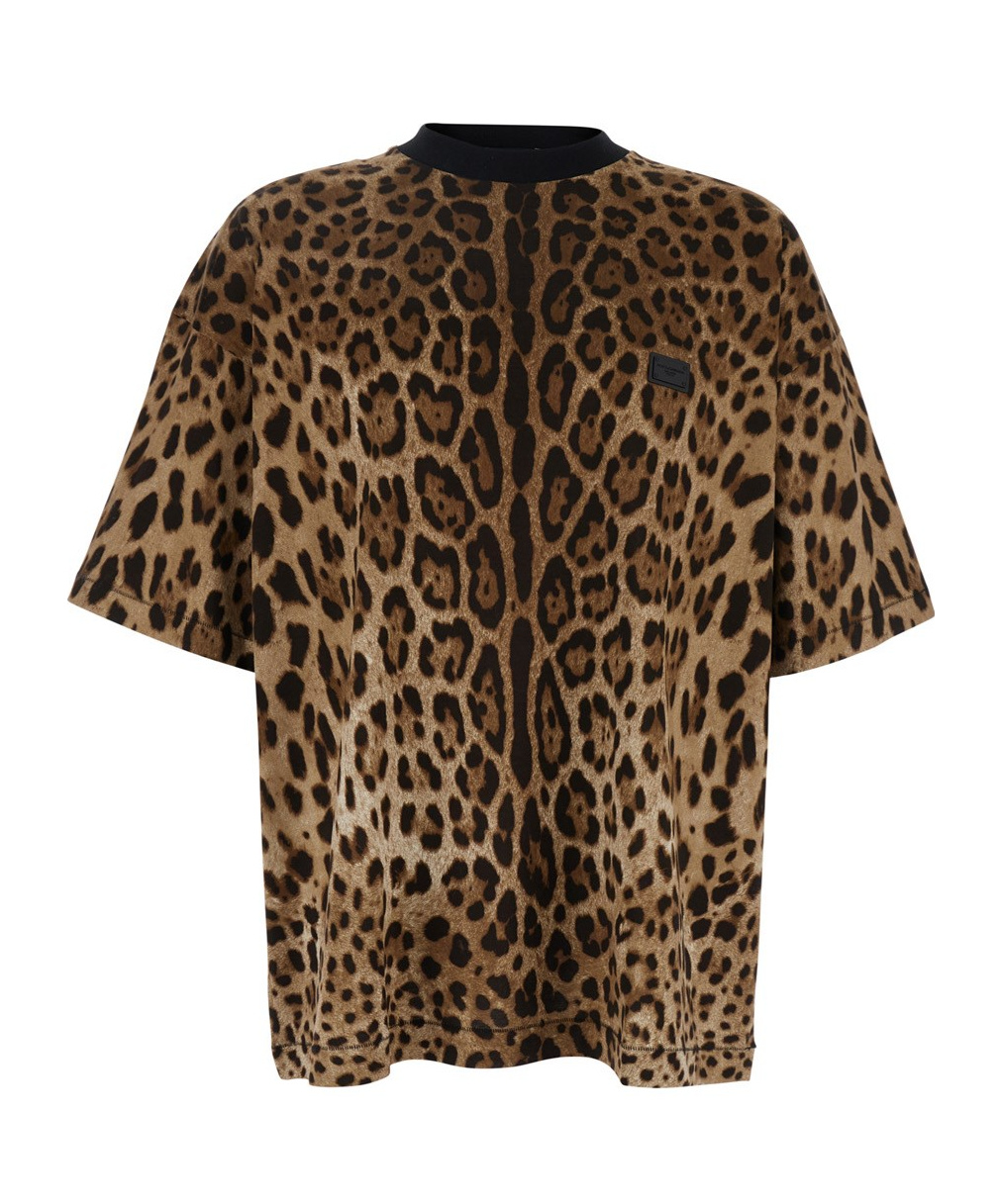 Dolce & Gabbana Cotton Crew-neck T-shirt In Brown