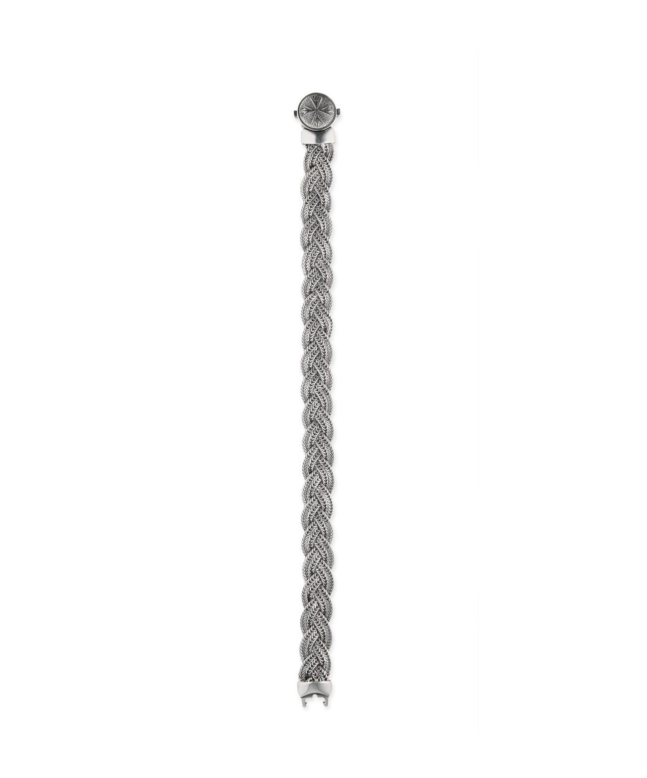Emanuele Bicocchi Large Diamond-cut Flat Braided Bracelet In Multi