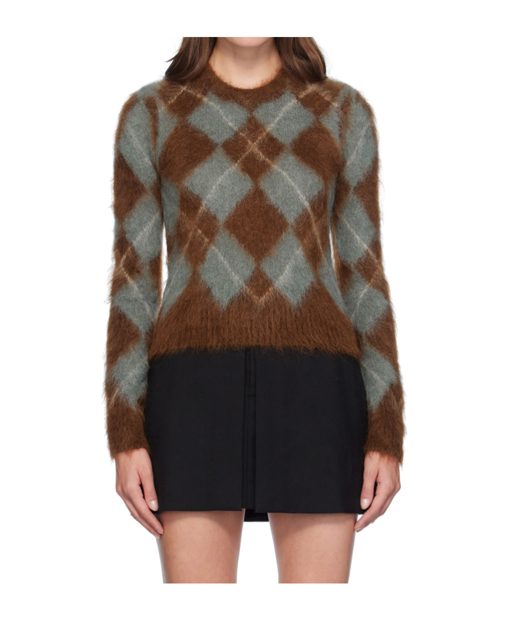 Ami Alexandre Mattiussi Argyle Alpaca And Mohair-blend Sweater In Multicolor