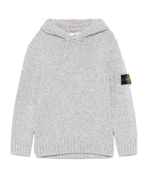Stone Island Long Sleeve Hooded Sweater In Gray