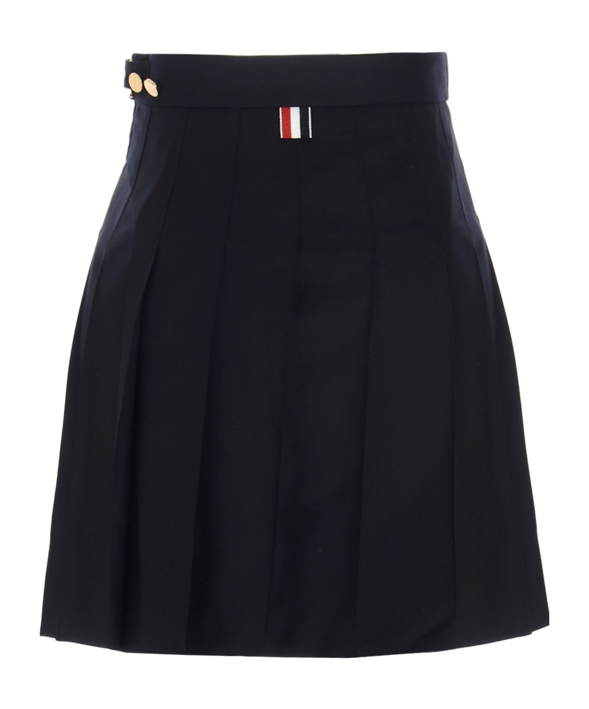 Thom Browne Graphite Wool Mini Skirt For Women In Black