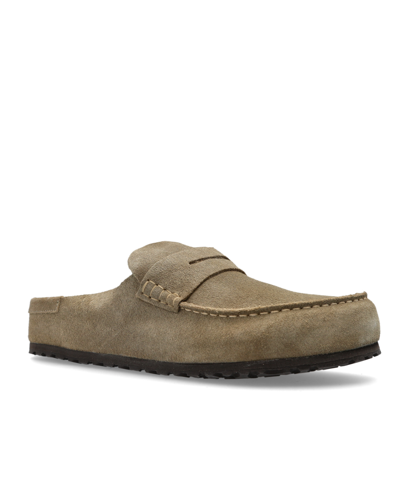 Birkenstock Naples Wrapped Suede Slippers In Brown