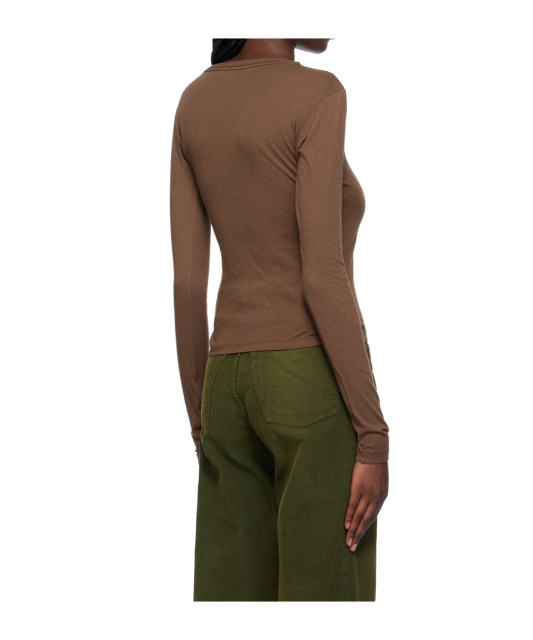 Re/done Hanes Sheer Top In Brown