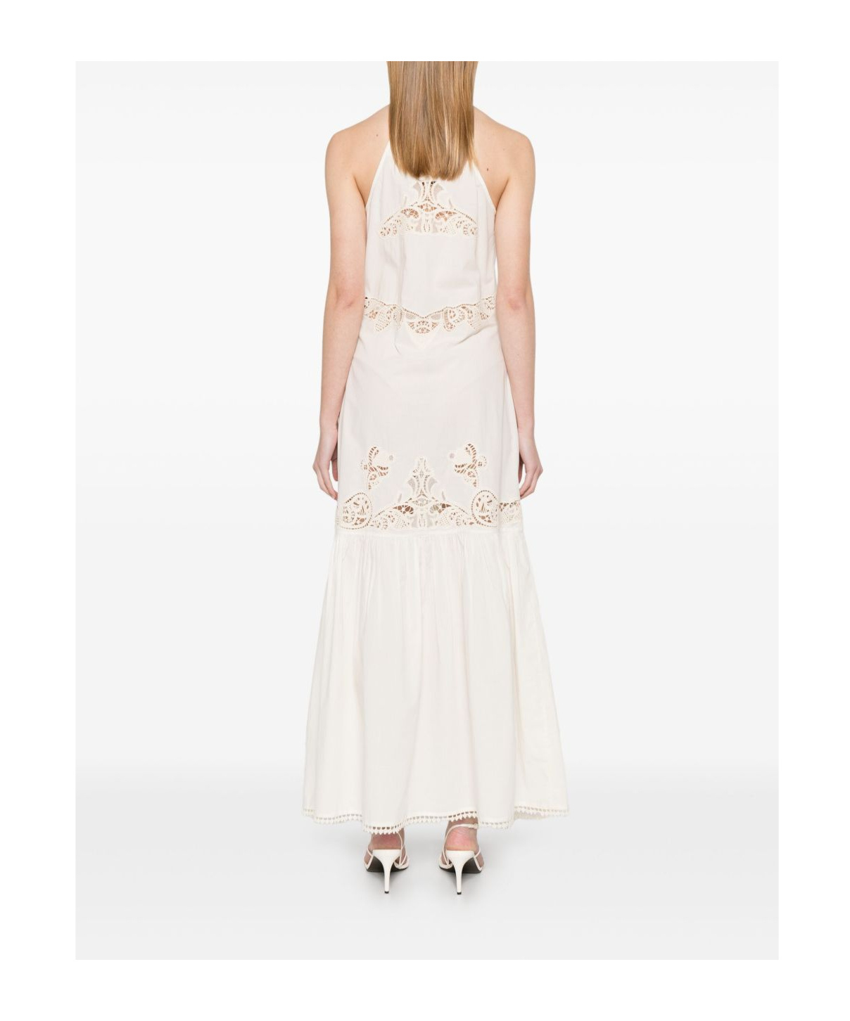 Shop Twinset Lace-detailed Maxi Dress
