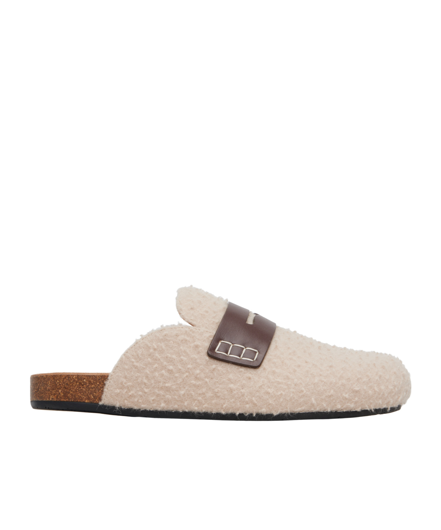 Jw Anderson Beige Felt Loafers In White