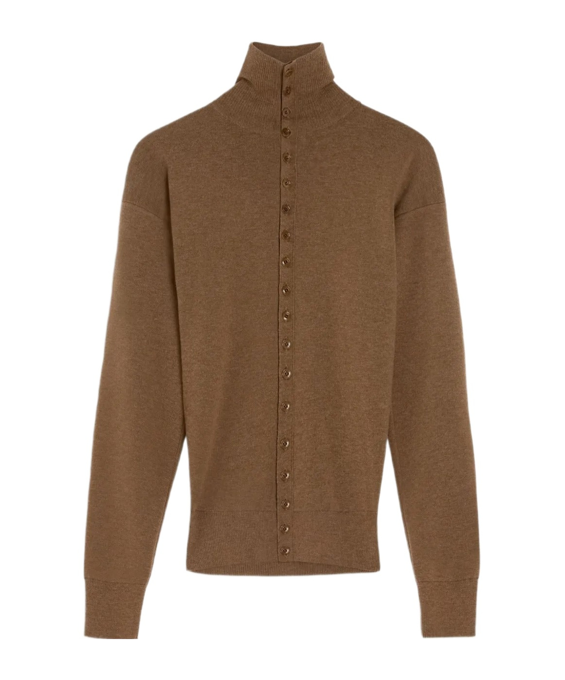 Lemaire Turtleneck Buttoned Cardigan In Brown