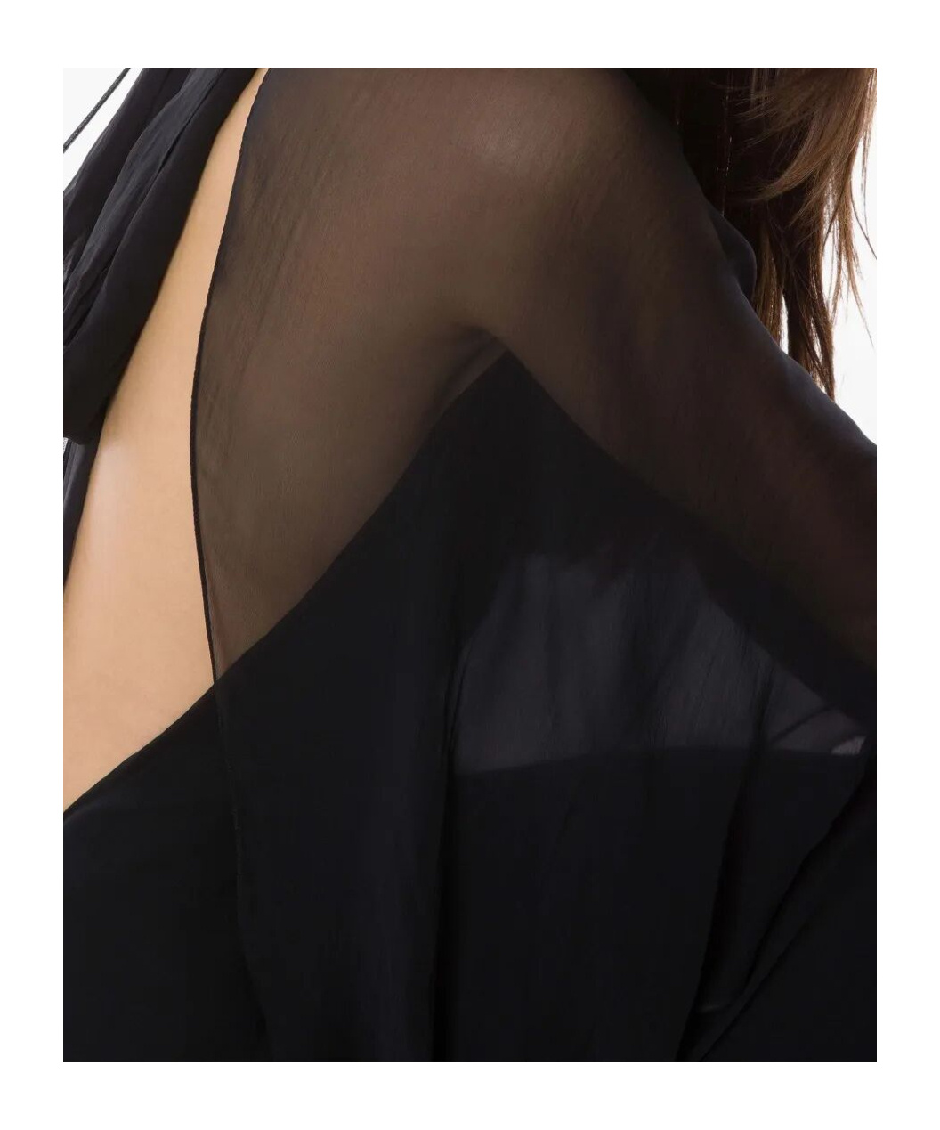 Alberta Ferretti Chiffon Cape Gown In Black