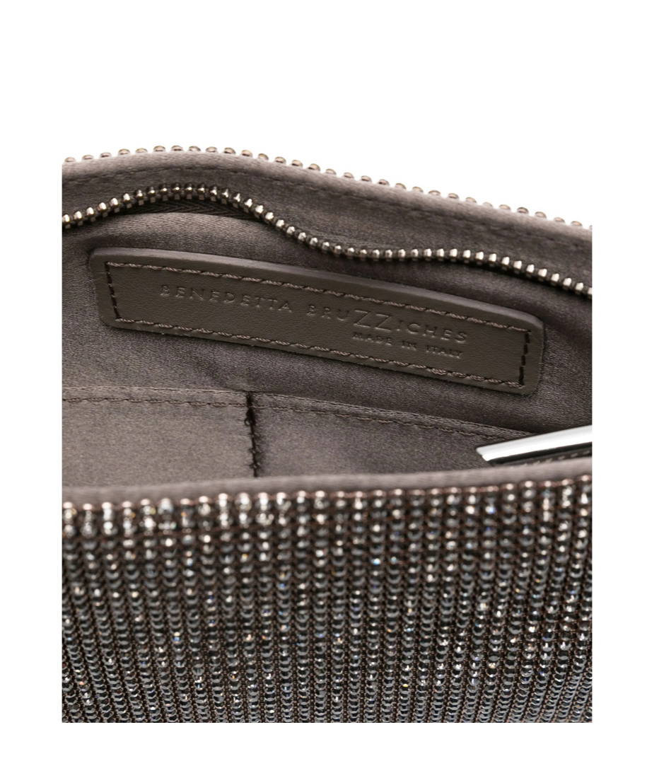 Benedetta Bruzziches La Petite Your Best Friend Chain Clutch In Silver