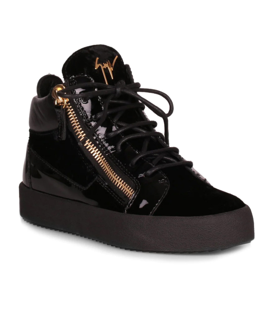 Giuseppe Zanotti Round Head Lacing Low-cut Casual Shoes In Black