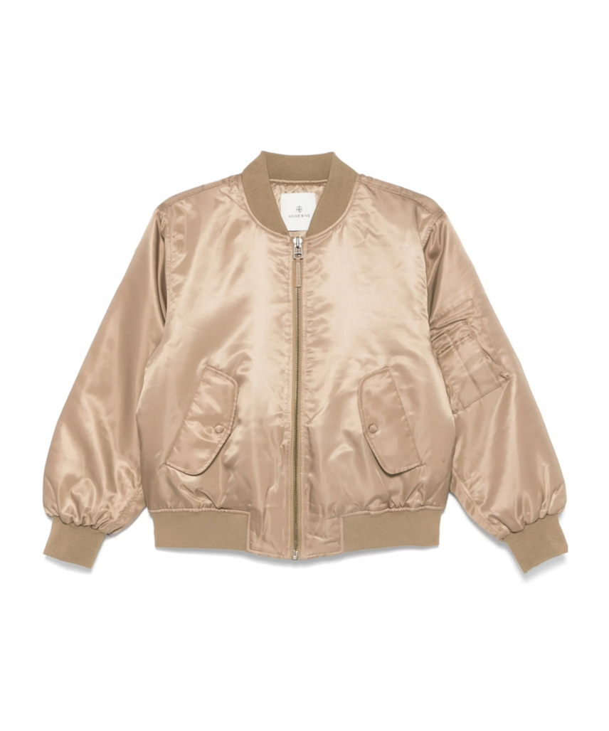Shop Anine Bing Leon Bomber Jacket In Nude