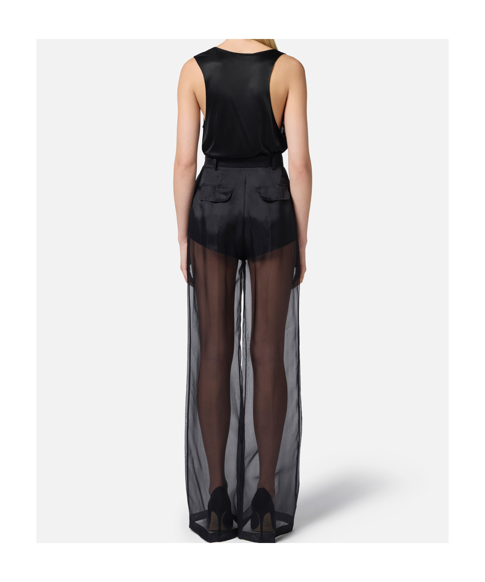 Elisabetta Franchi Shiny Knitted Vest In Black