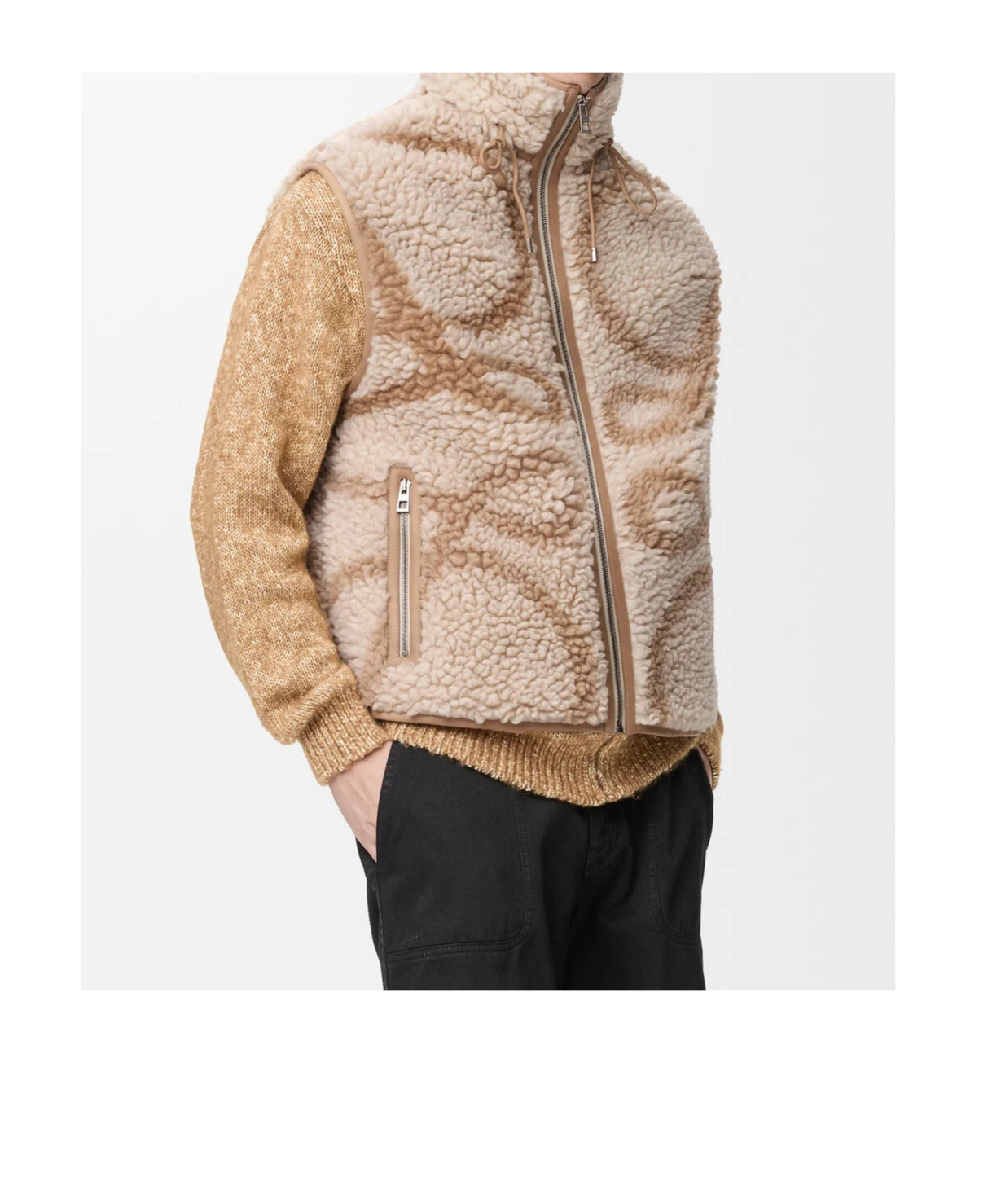 Loewe Anagram Fleece Jacquard Vest In Neutral