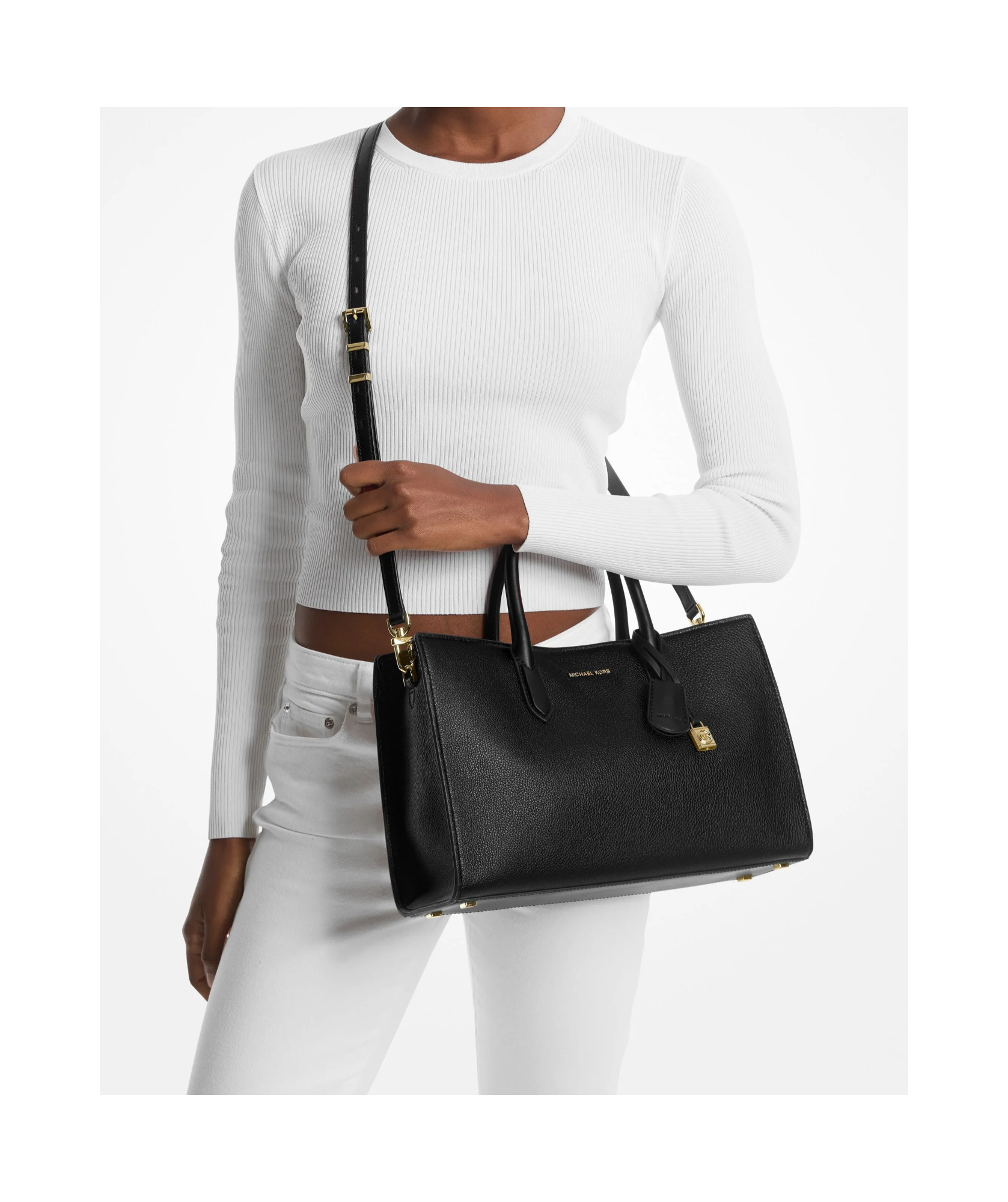 Michael Michael Kors Medium Scarlett Handbag In Black