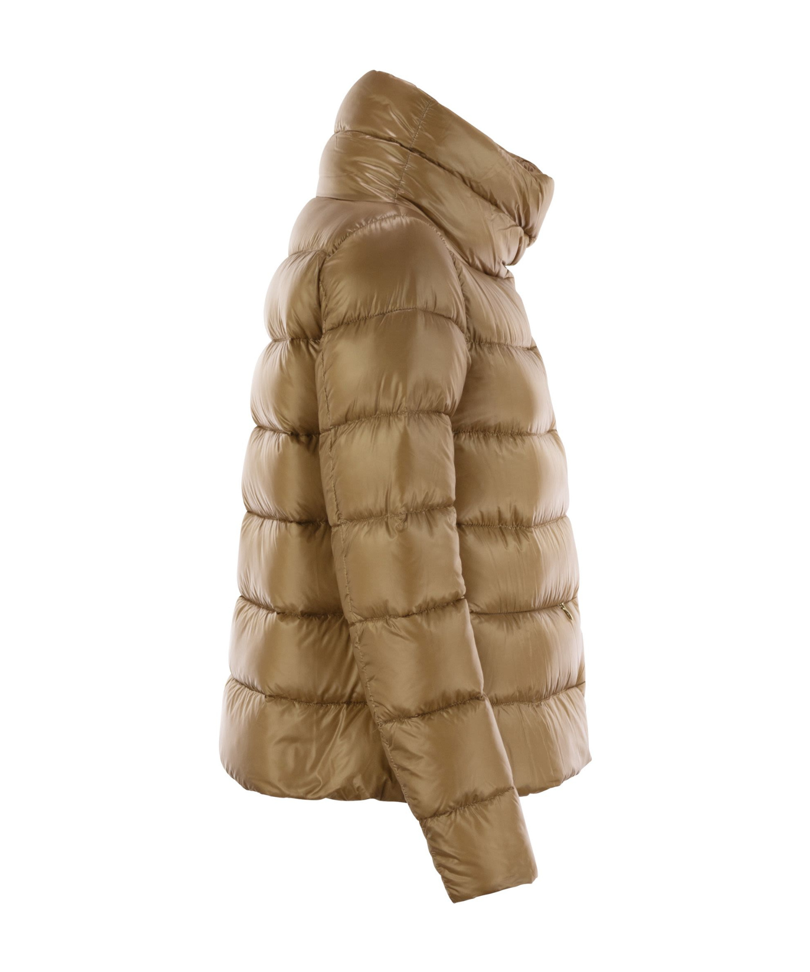 Herno Down Jacket With Ring Collar In Brown