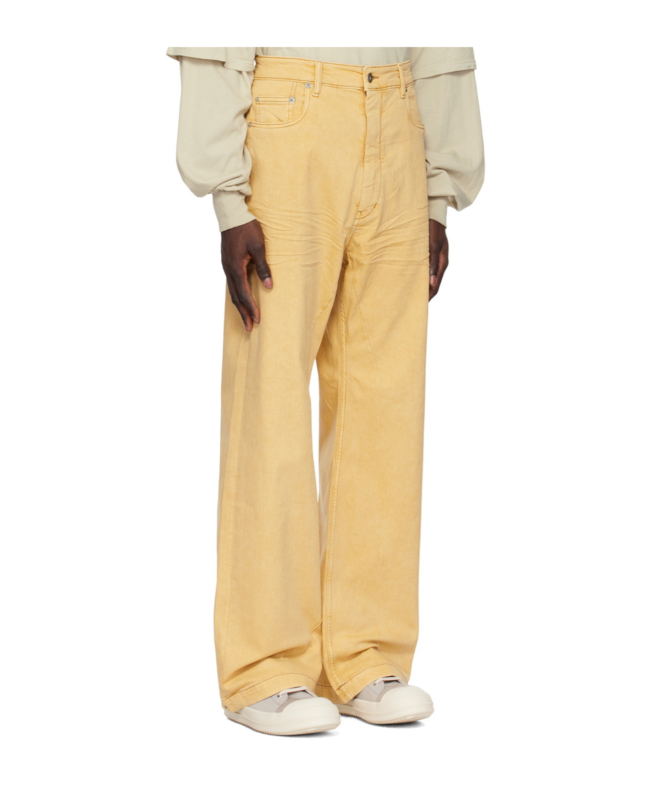 Rick Owens Drkshdw Geth Jeans In Yellow
