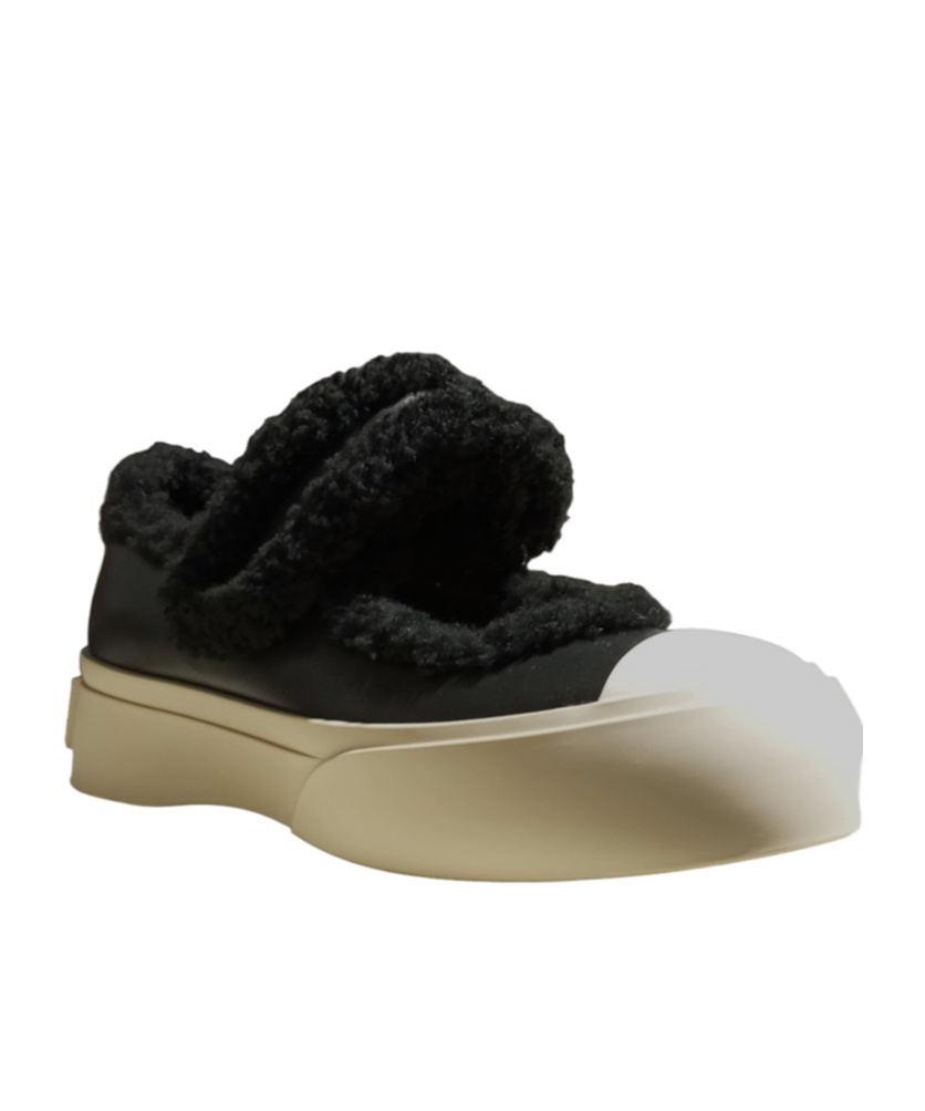 Marni Leather Sneakers In Black