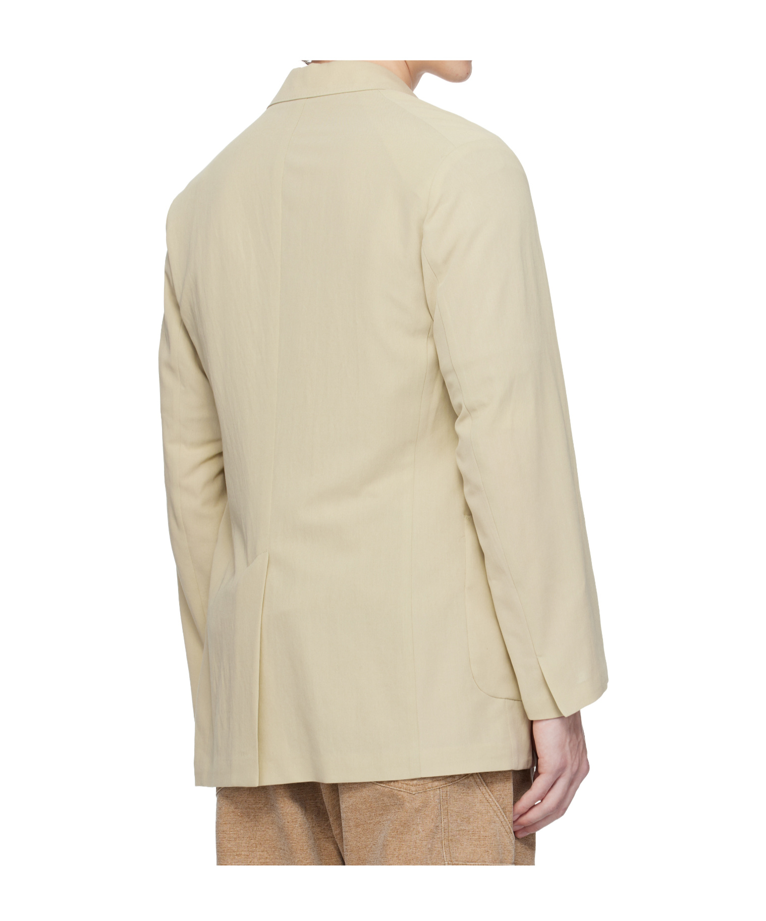 Auralee Lapel Long-sleeved Suit Jacket In Brown