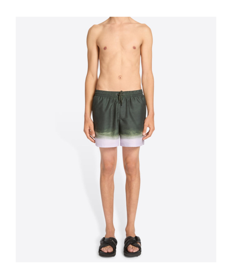 Dries Van Noten Printed Swim Shorts In Black