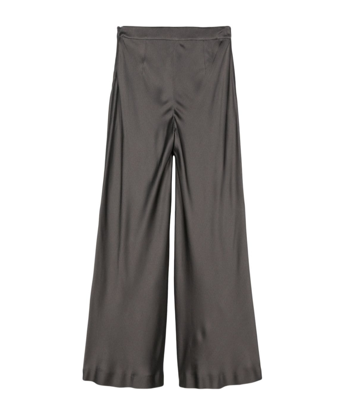 Alberta Ferretti Wide-leg Satin Trousers In Black