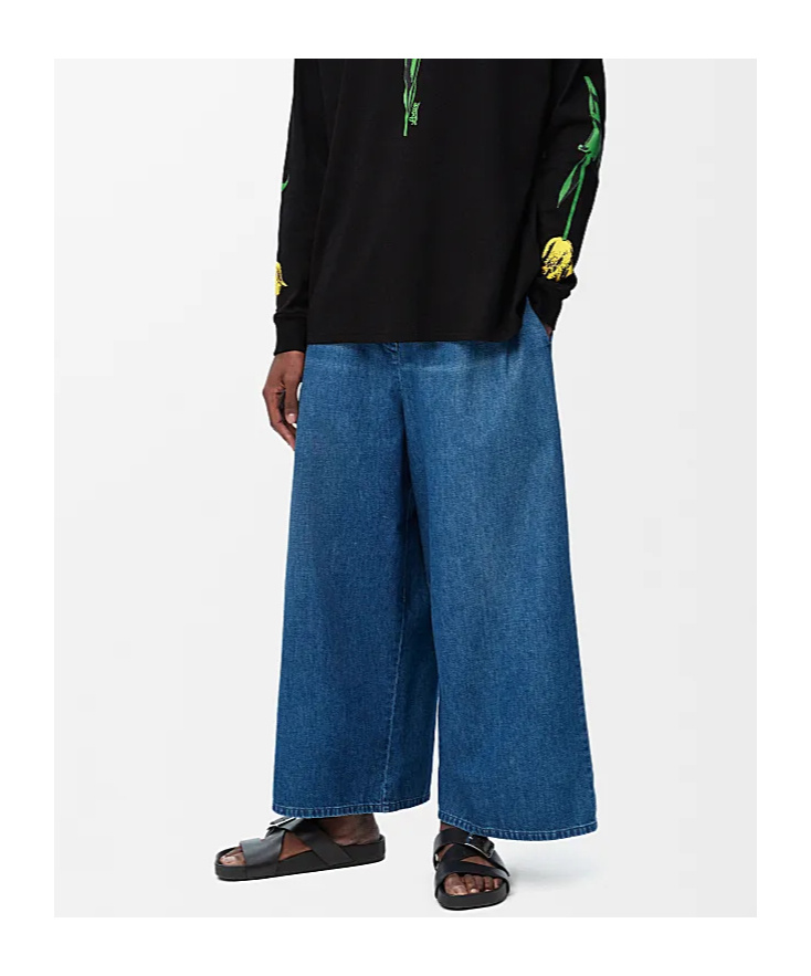 Loewe Cropped Denim Jeans In Light Blue