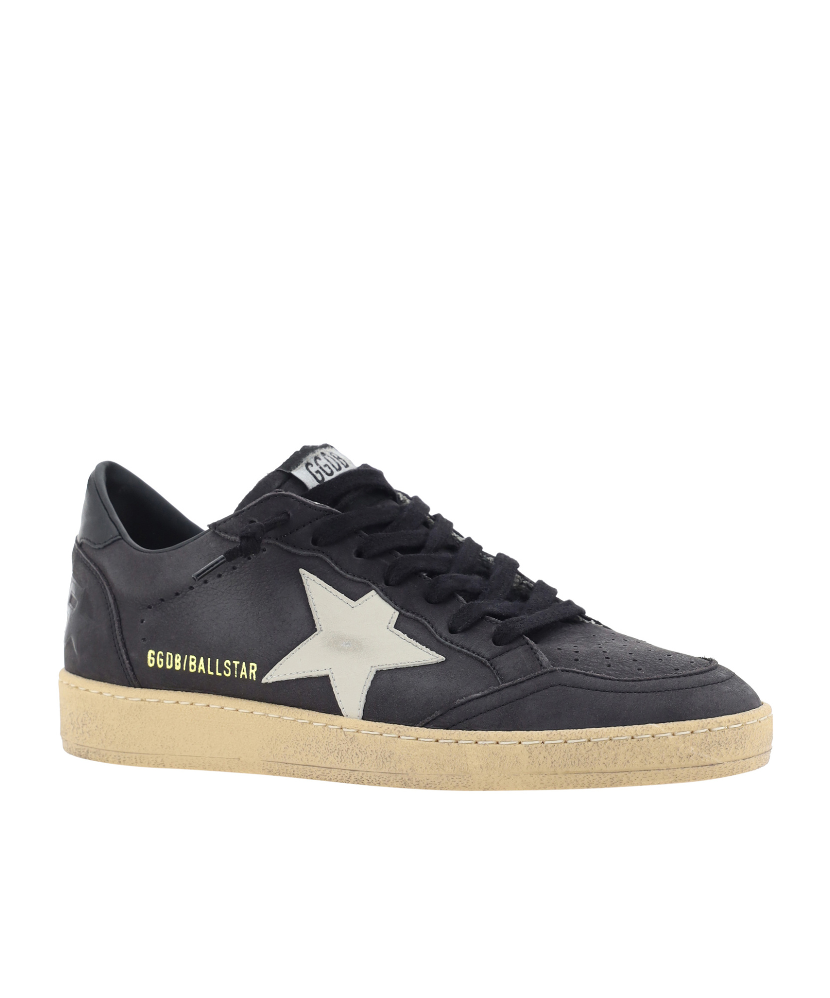 Golden Goose Ballstar Sneakers In Dark Gray Leather In Black