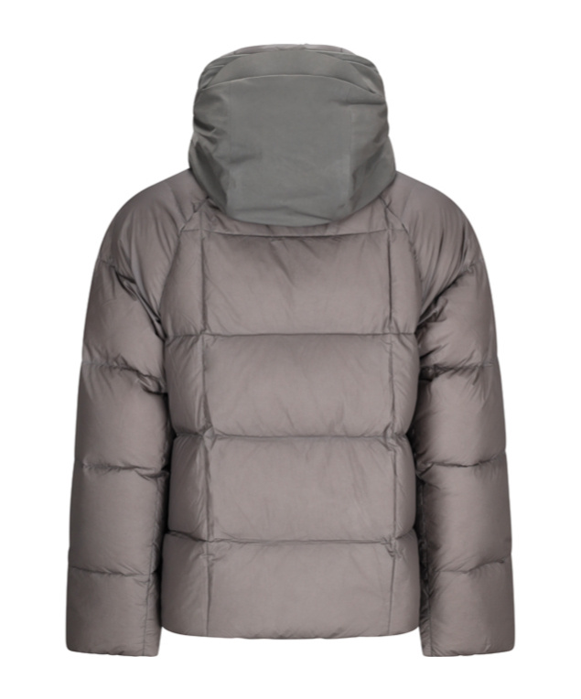 Ten C Quilted Panelled Puffer Jacket In Gray