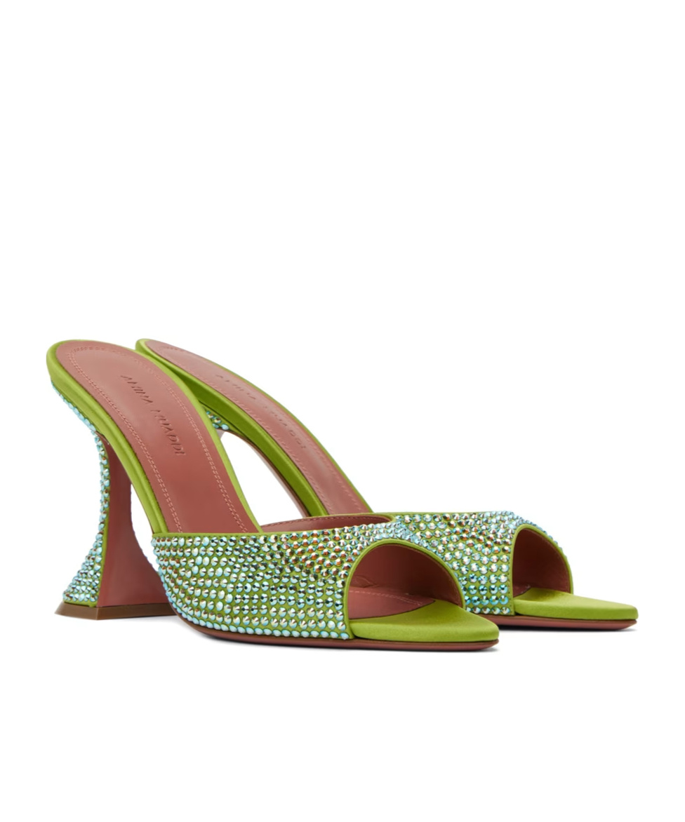 AMINA MUADDI CAROLINE CRYSTAL HIGH-HEELED SANDALS 