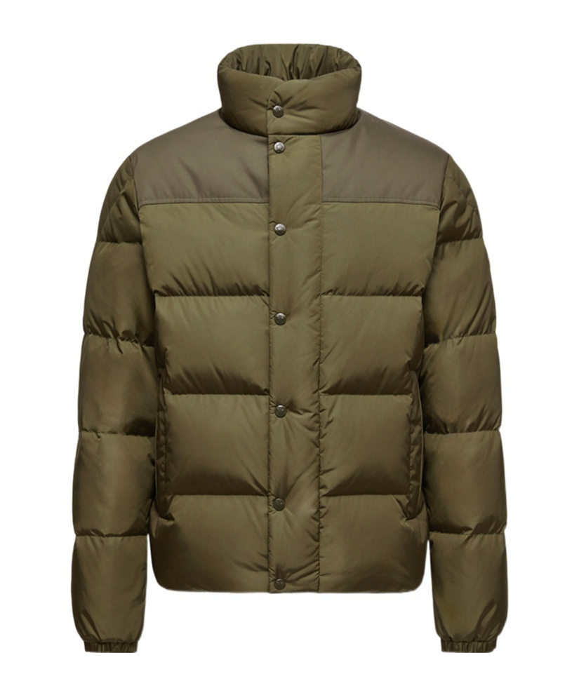 Moncler Long Sleeve Cotton Coat In Green