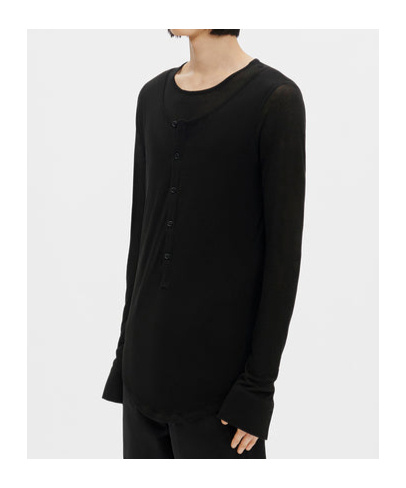 Ann Demeulemeester Leo Layered Serafino Top In Black