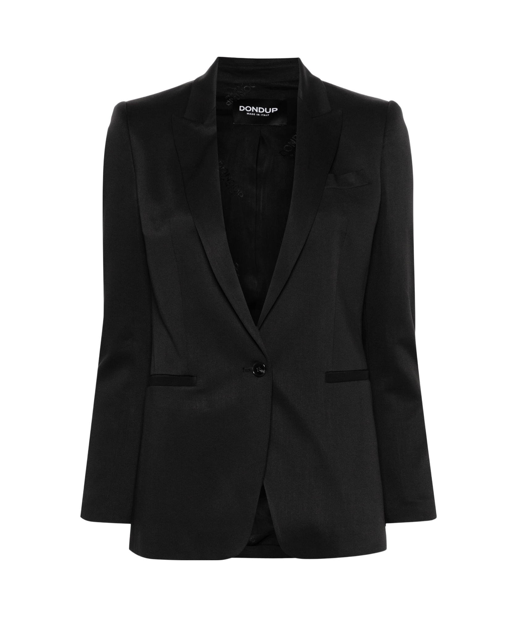 Shop Dondup Twill Cotton-blend Blazer In Black