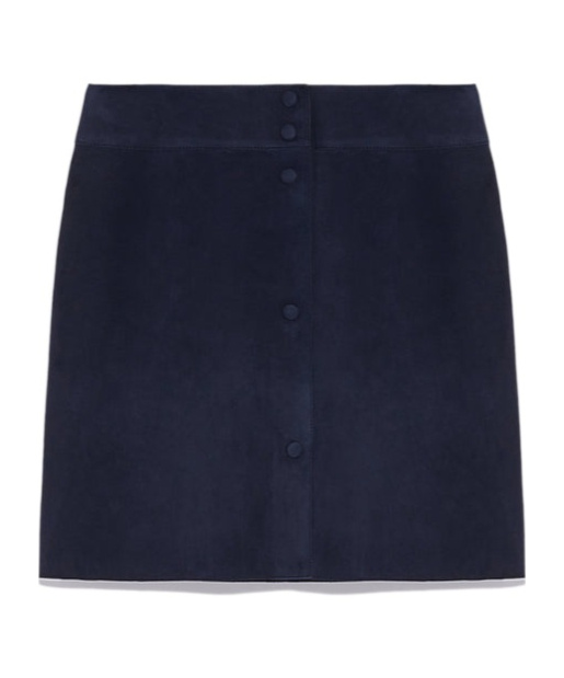 Yves Salomon Suede Skirt In Black
