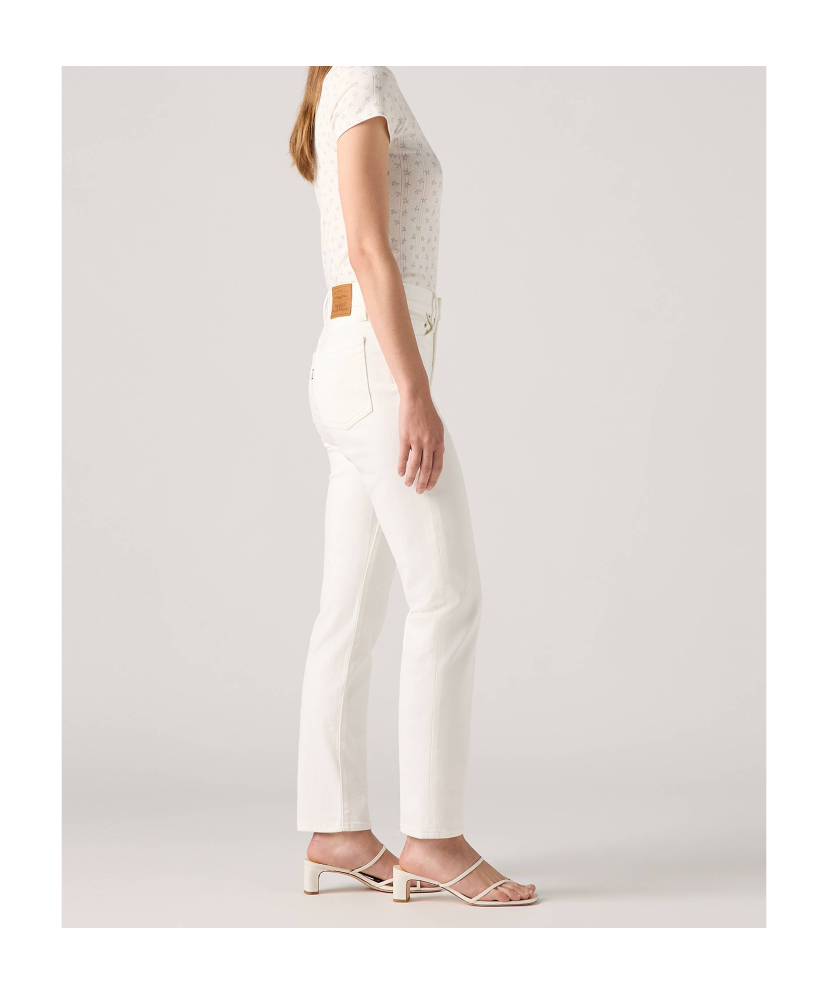 Levi's 724 High Rise Straight Jeans In Cloud Dancer Denim-white